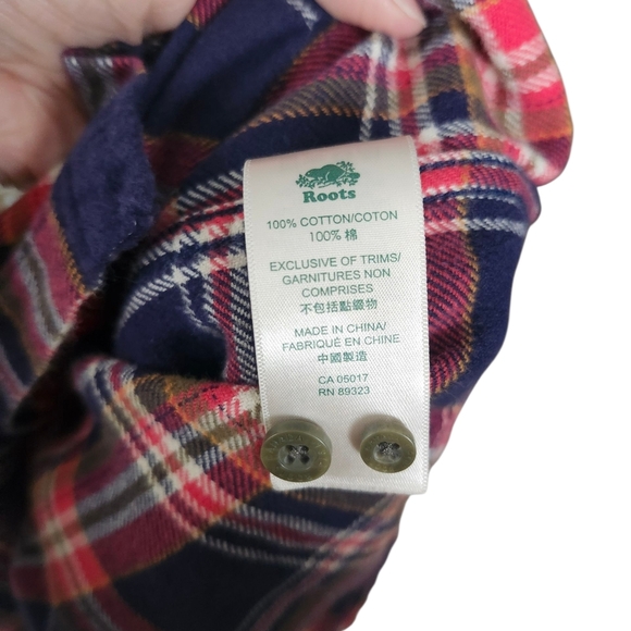 Roots Button Up Flannel Plaid Shirt - Picture 3 of 5